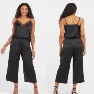 NEW Spanx satin cropped wide leg pant Sz Small